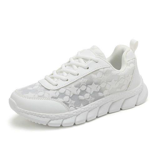 Damen nan Netz-Sneaker mit floralem Durchbruchmuster, flexibler Segmentsohle und gepolstertem Fersenkragen R&B