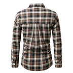 Herren kariertes Langarmhemd aus weichem Flanell R&B