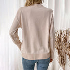 Damen Strickpullover mit zarten Blumenapplikationen R&B