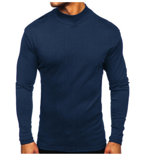Herren hochwertiger Rollkragenpullover aus langlR&Bigem Material R&B