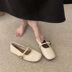 Damen elegante Ballerinas mit modischem Riemen und komfortabler Sohle R&B