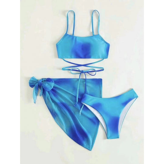 Damen Bikini-Set mit stylischem Wickelrock und verstellbaren Trägern R&B