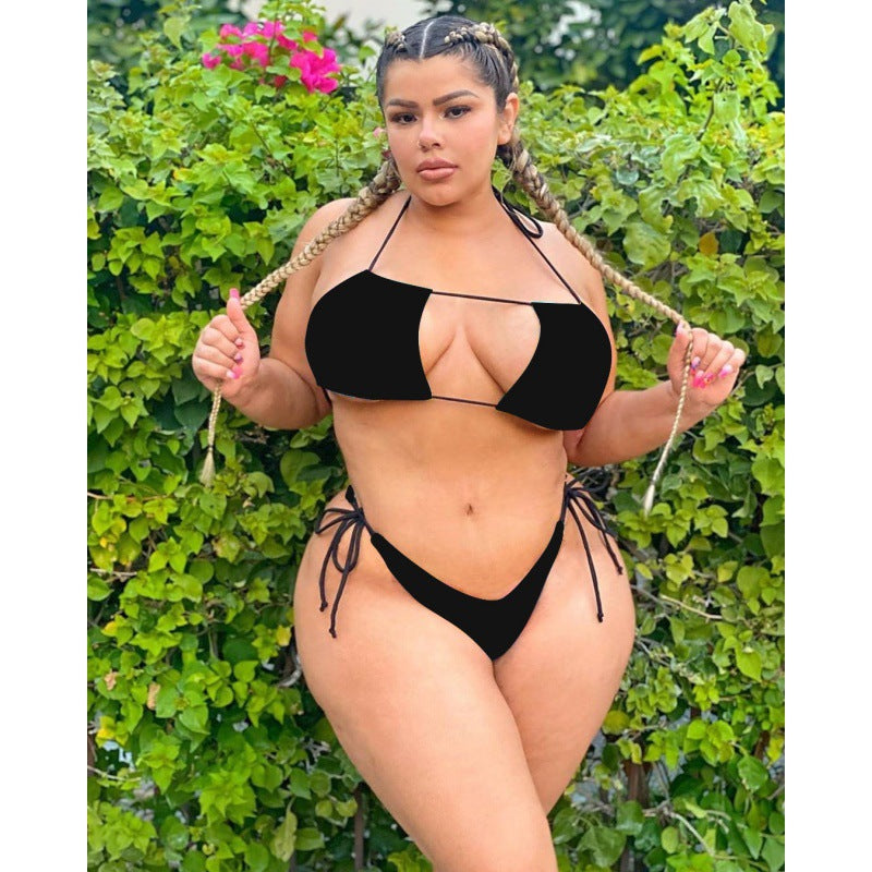 Damen Triangel-Bikini mit verstellbaren Bändern und sexy Schnittdetails R&B