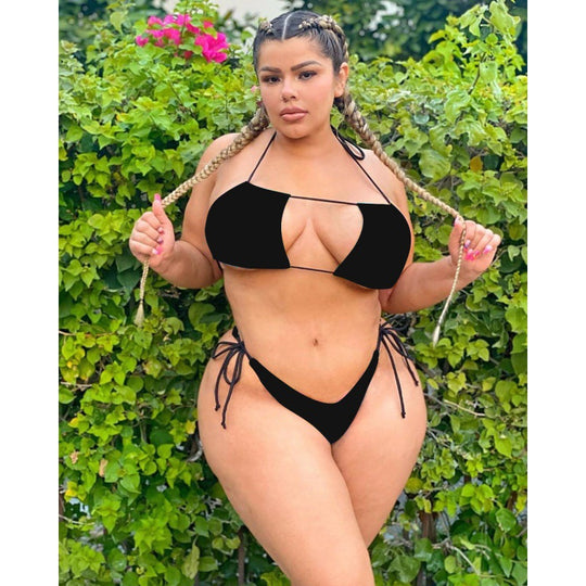 Damen Triangel-Bikini mit verstellbaren Bändern und sexy Schnittdetails R&B
