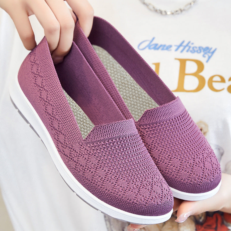 Damen Bequeme Slip-On Sneakers mit atmungsaktivem Strickdesign R&B