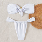 Damen Bandeau-Bikini mit eleganter Goldschließe R&B