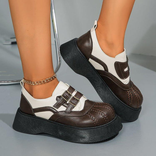 Damen Plateau-Sneaker mit modischer Schnallenverzierung R&B