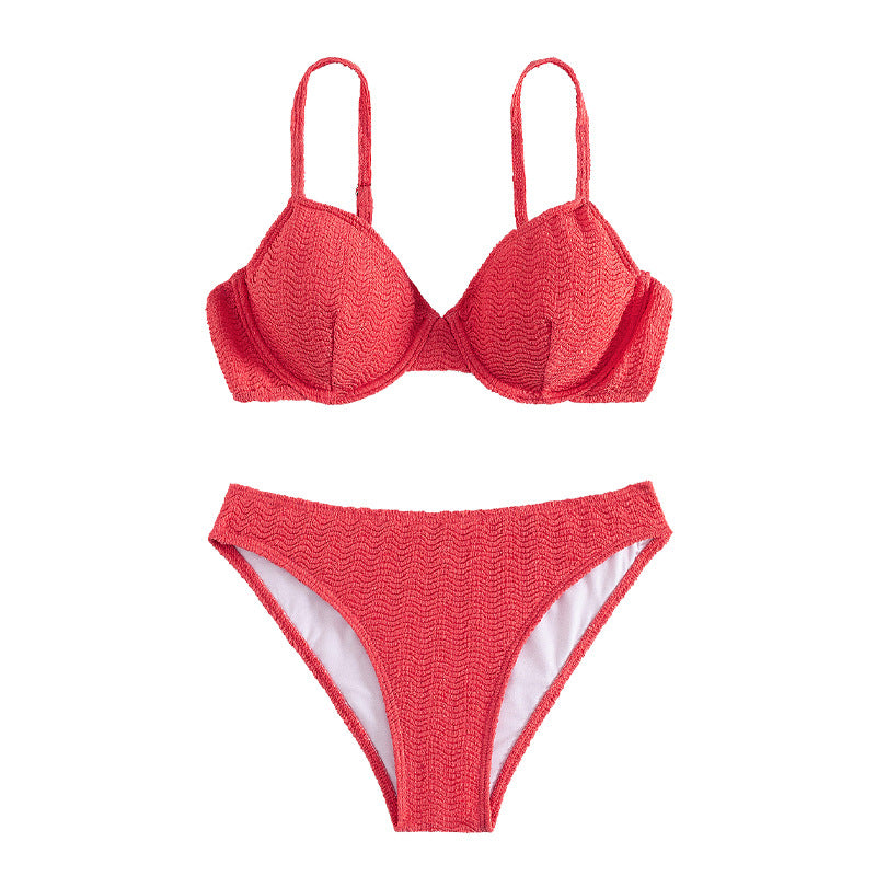 Damen Push-Up-Bikini mit stylishen Texturen R&B
