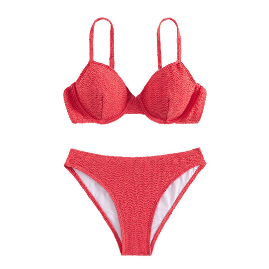 Damen Push-Up-Bikini mit stylishen Texturen R&B