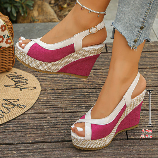 Damen Wedge-Sandalen mit elegantem Riemchen-Design und rutschfester Sohle R&B