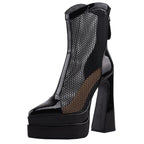 Damen modische High Heel Stiefeletten mit Netzdesign R&B