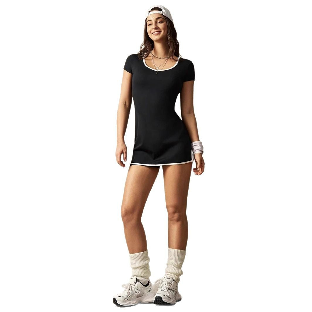 Damen sportliches Tennis-Kleid im modernen Schnitt mit kontrastierenden Akzenten R&B