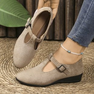 Damen Komfortable Ballerinas mit verstellbarem Riemen R&B