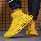 Damen Komfortable Strick-Sneaker mit hohem Schaft und flexiblem Design R&B