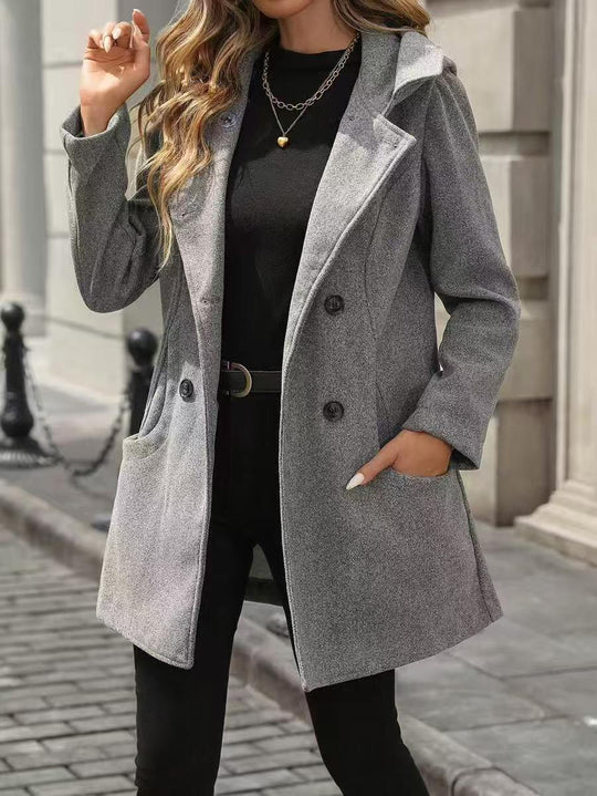 Damen Eleganter und bequemer Mantel mit praktischen Taschen R&B