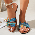 Damen Sommerliche Pantoletten mit funkelndem Design und ergonomischer Fußbettung R&B