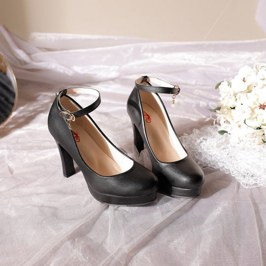 Damen Elegante Plateau-Pumps mit verstellbarem Riemchen R&B