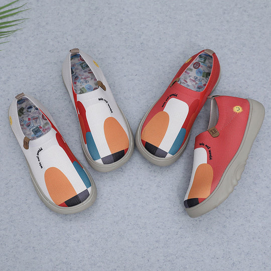 Damen Atmungsaktive Slip-On Sneakers mit farbenfrohem Grafikdesign R&B
