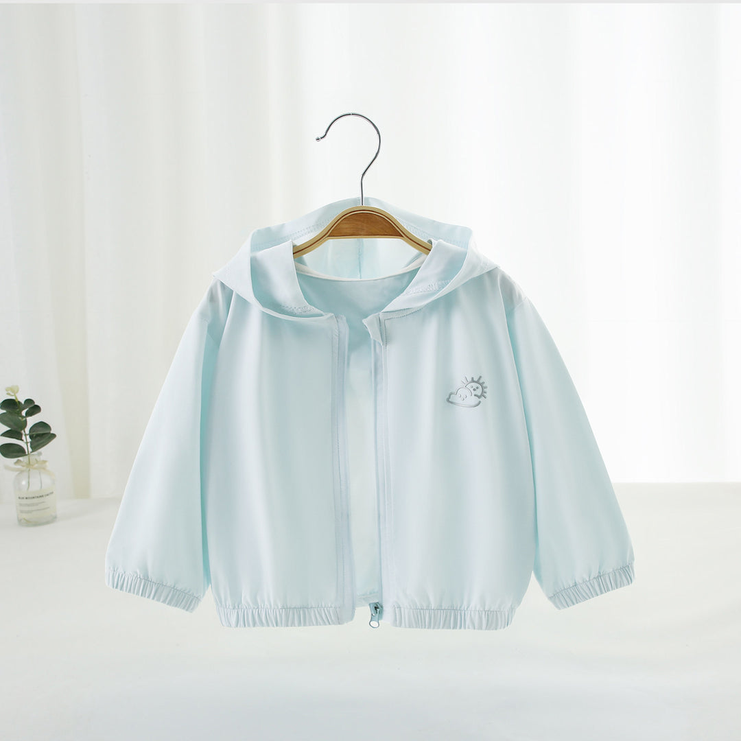 Unisex nan leichte Kapuzen-Windjacke für Kinder mit elastischem Saum und Reißverschluss R&B