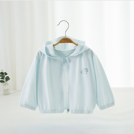 Unisex nan leichte Kapuzen-Windjacke für Kinder mit elastischem Saum und Reißverschluss R&B