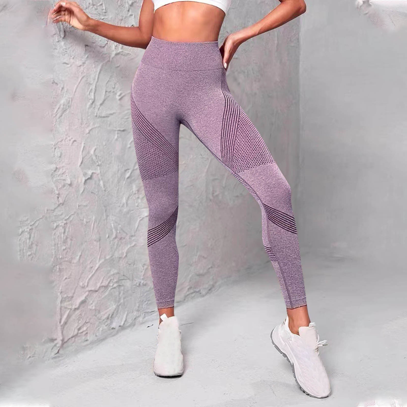 Damen Hochwertige Sportleggings mit atmungsaktiven Mesh-Einsätzen und nahtlosem Design R&B
