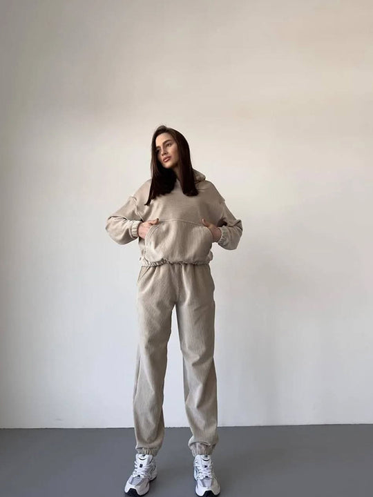 Damen Cord Lounge-Jogginganzug R&B