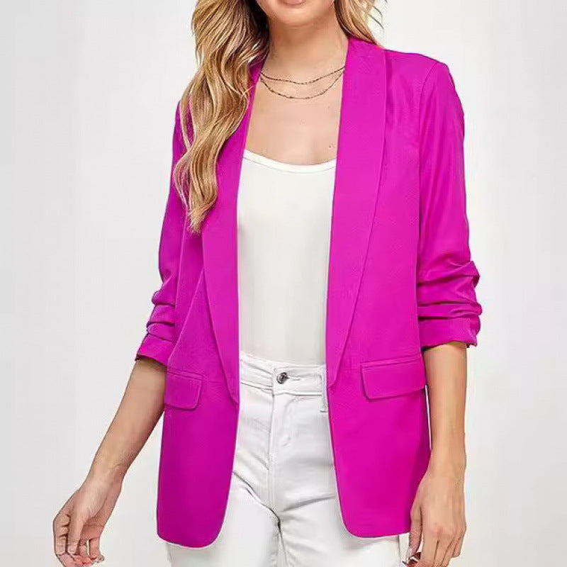 Damen Taillierter Offener Blazer R&B
