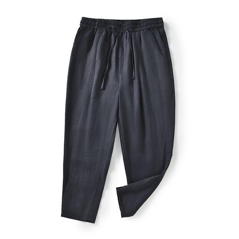 Damen lässige Leinenhose mit elastischem Bund und praktischen Seitentaschen R&B