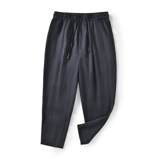 Damen lässige Leinenhose mit elastischem Bund und praktischen Seitentaschen R&B