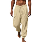 Herren lässige Cargo-Hose mit verstellbarem Bund und praktischen Seitentaschen R&B