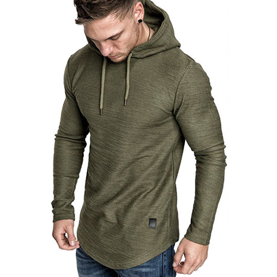 Herren longsleeve Kapuzenshirt mit strukturierter Oberfläche R&B