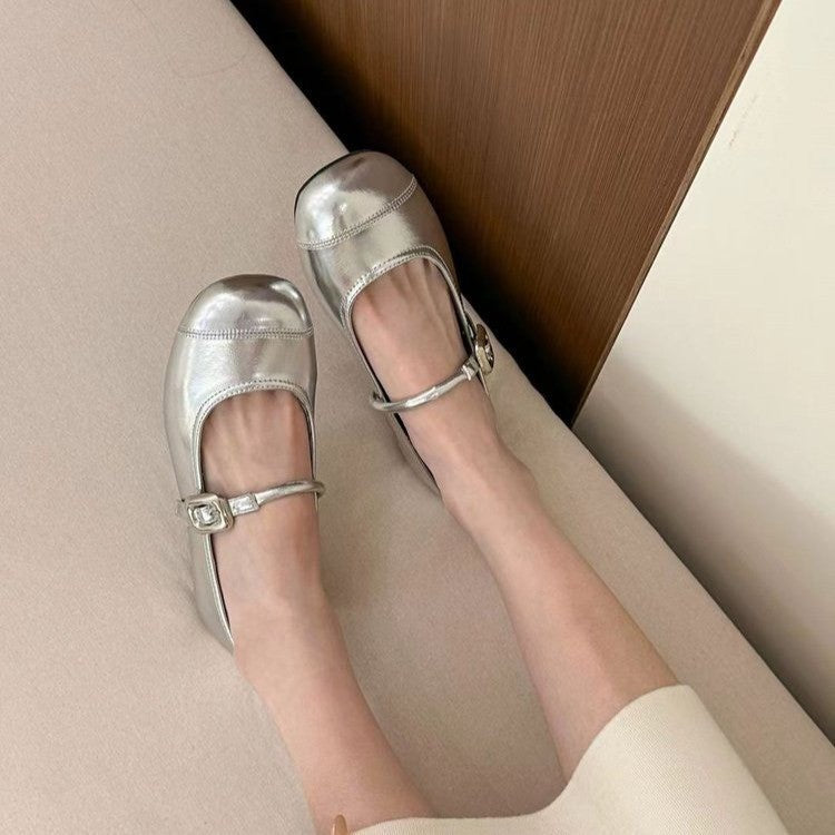 Damen Ballerinas mit dekorativem Schnallen-Detail und angenehmem Fußbett R&B