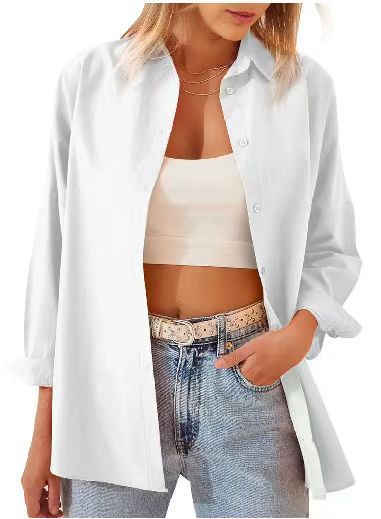 Damen Lockeres Hemd mit geknöpfter Front und Elegantem Schnitt R&B