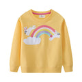 Mädchen Sweatshirt mit buntem Regenbogen und Hasenmotiv R&B