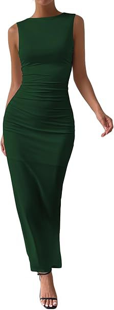 Damen Maxikleid mit figurbetontem Schnitt und seitlichem Schlitz R&B