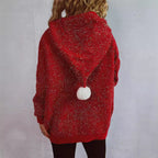 Damen festlicher Hoodie mit weihnachtlichem Motiv und 3D-Applikationen R&B