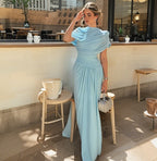 Damen Elegantes Maxikleid mit dekorativen Drapierungen