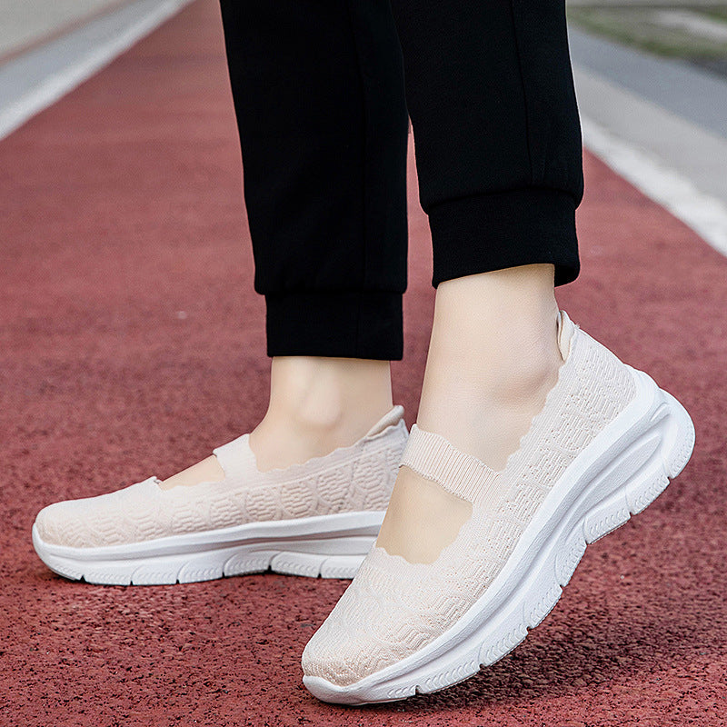 Damen bequeme Slip-On Sneakers mit elastischem Riemen R&B