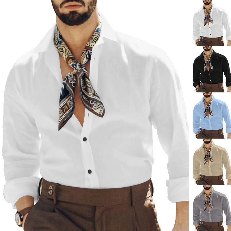 Herren elegantes Langarmhemd mit modernem Design und praktischen Details R&B