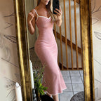 Damen Elegantes Maxikleid mit femininer Silhouette und feinen Trägern R&B