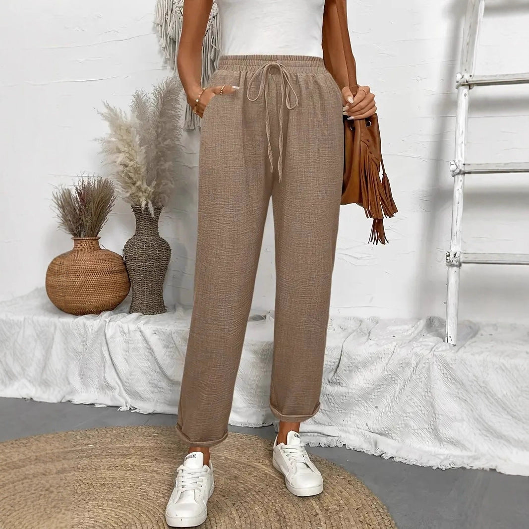 Damen Loungehose mit elastischem Bund und modischen Details R&B