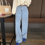 Damen Weit geschnittene Jeans mit Polka-Dots R&B