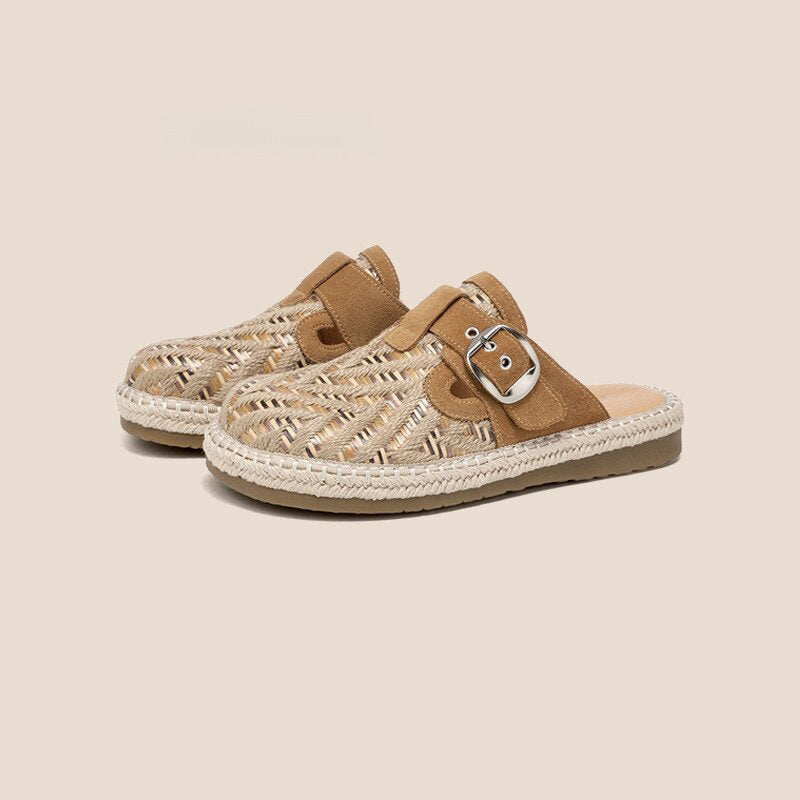 Damen Legere Slip-On Pantoletten mit modischem Riemchen-Design R&B