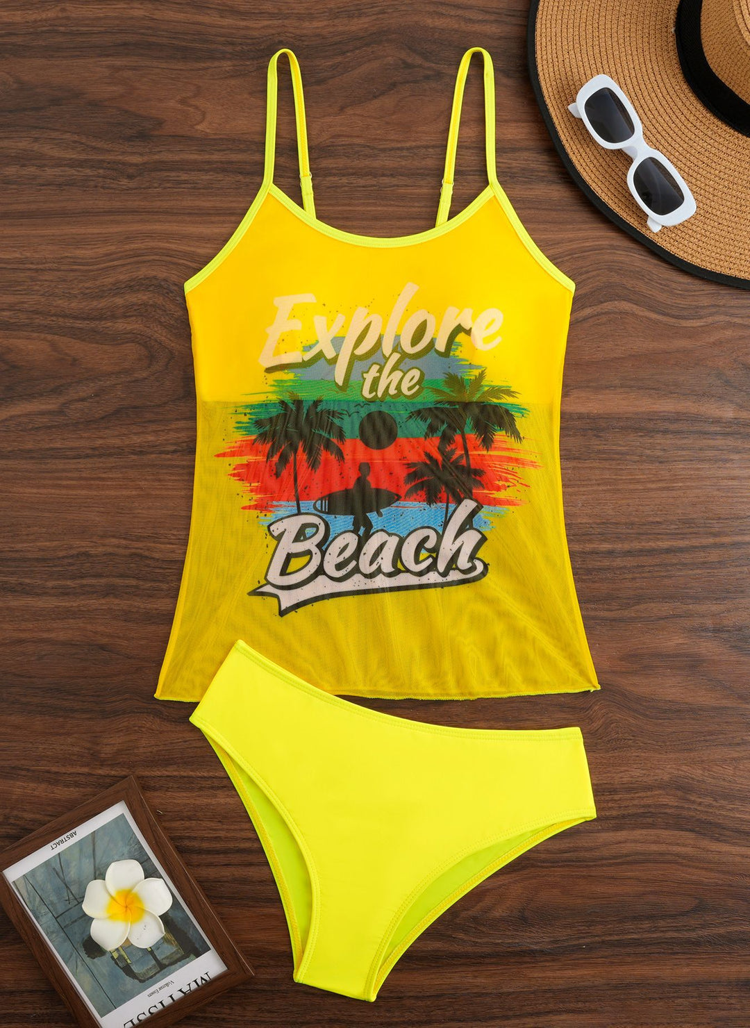 Damen Sportliches Tankini-Set mit trendigem Druck R&B