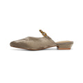 Damen elegante Mules mit komfortablem Riemen und schimmerndem Obermaterial