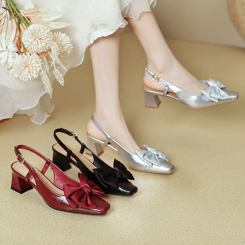 Damen Slingback-Pumps mit Schleife