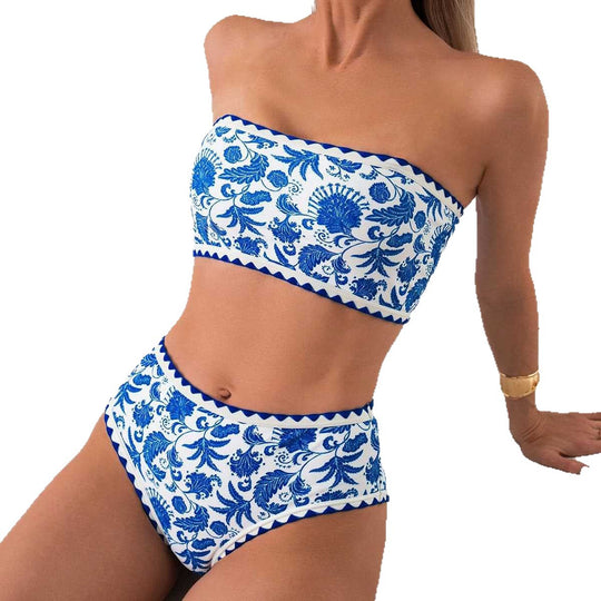 Damen Bandeau-Bikini mit trendigem floralen Design R&B