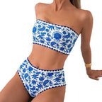 Damen Bandeau-Bikini mit trendigem floralen Design R&B