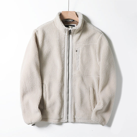 Damen Fleecejacke mit hohen Kragen und praktischen Reißverschlusstaschen Hedi-Mode