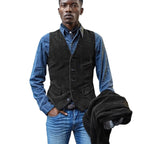 Herren elegante Cordweste mit modernen Taschen R&B
